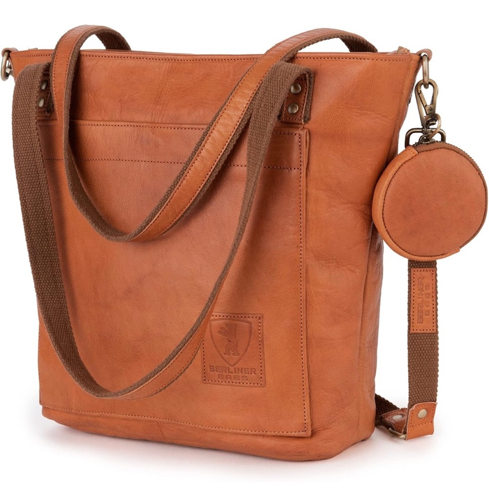 Brown Leather Tote with Versatile Straps